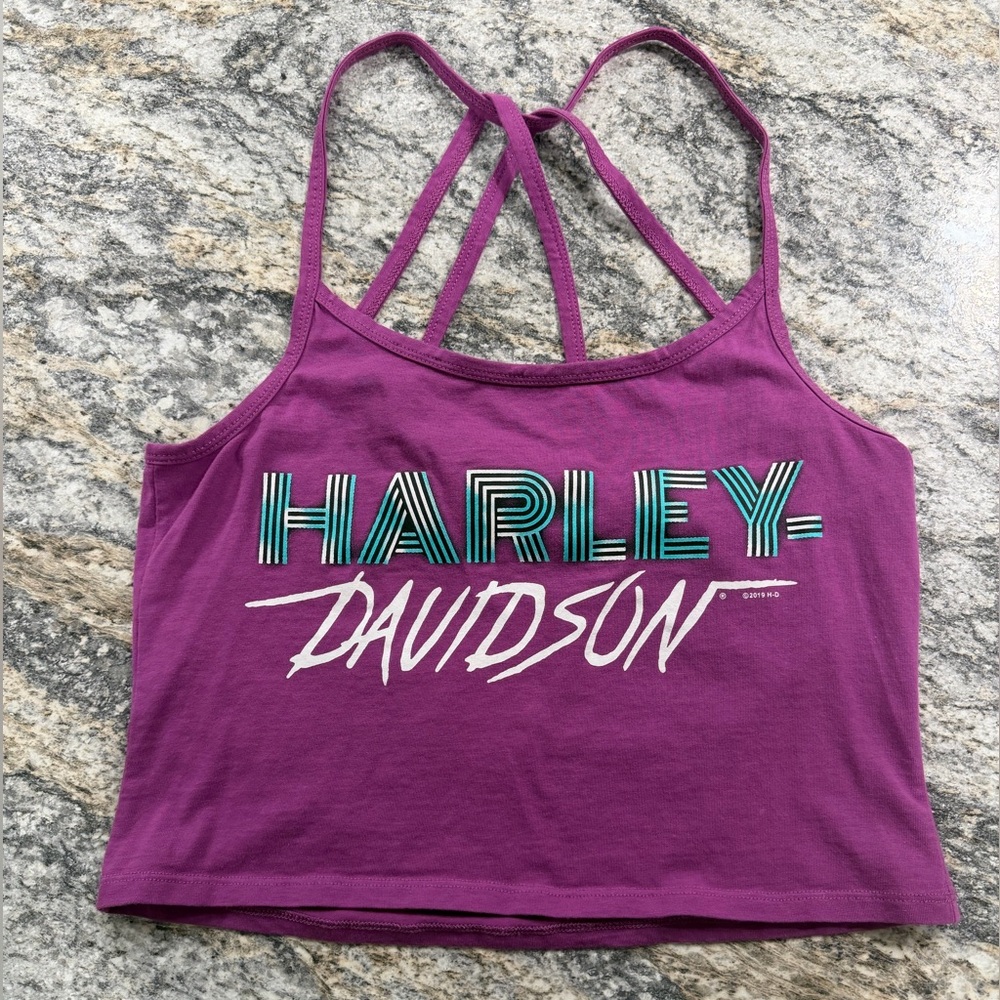 Harley-Davidson Purple Cropped Tank Top
